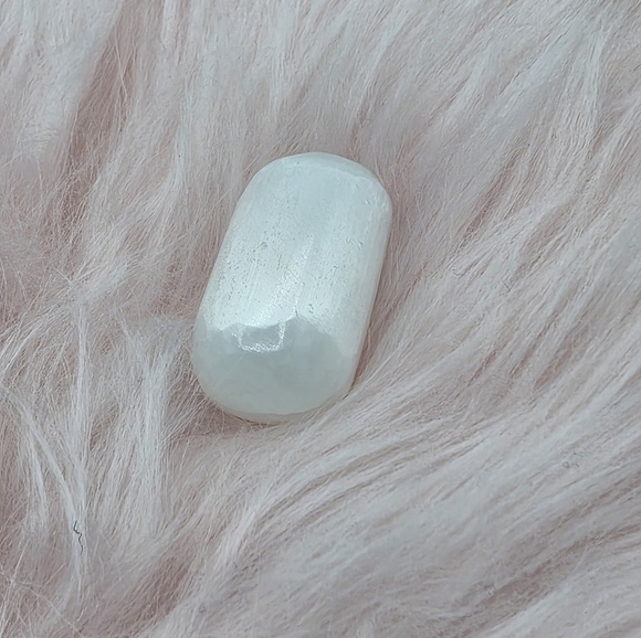 Selenite White Crystal Tumble Stone - Picture 5 of 5